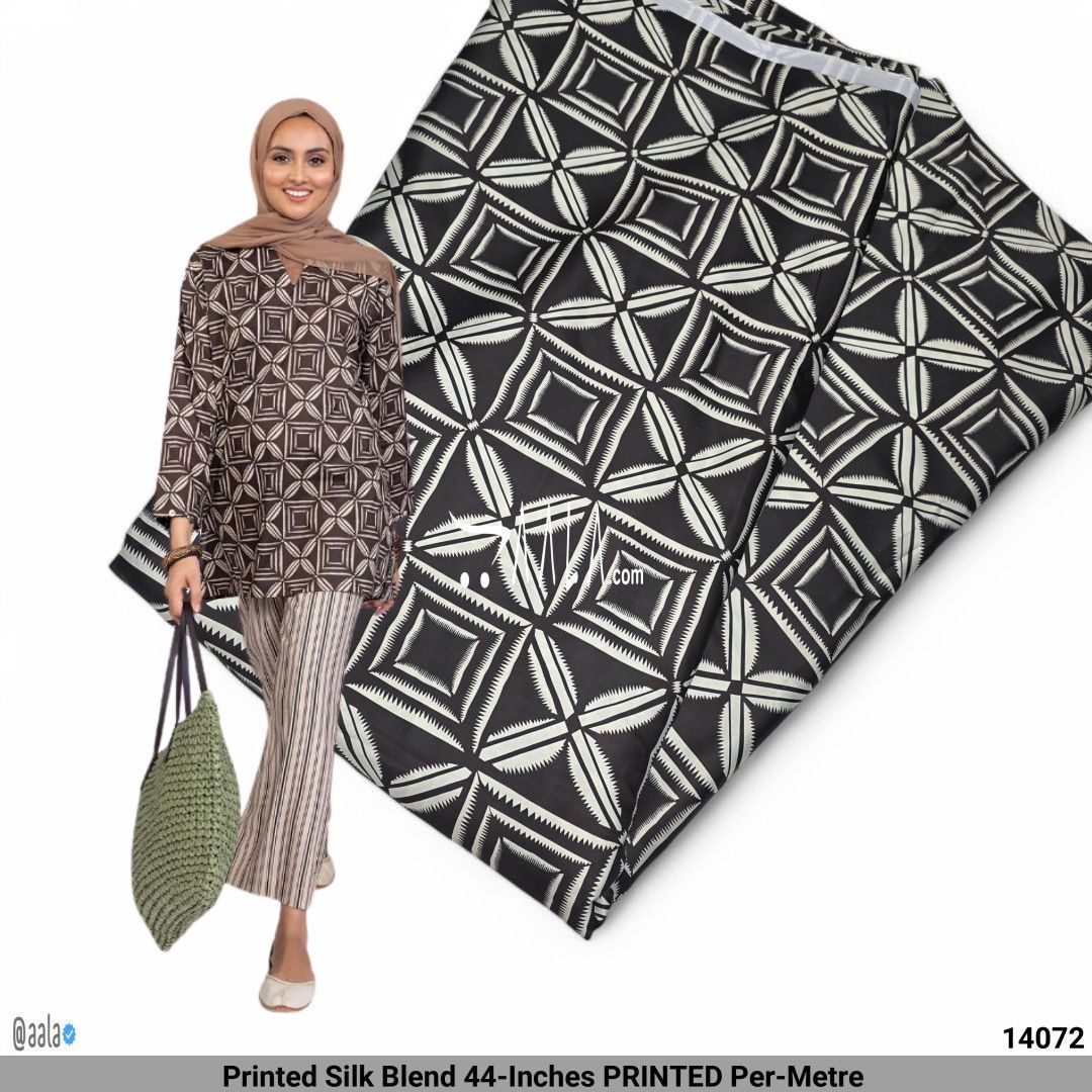 Printed Silk Blend 44-Inches PRINTED Per-Metre #14072