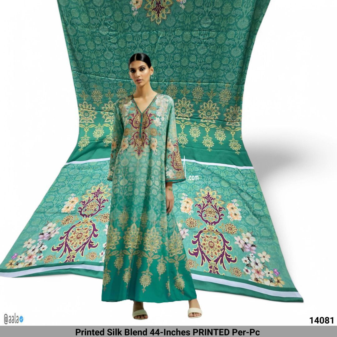 Printed Silk Blend 44-Inches PRINTED Per-Pc #14081