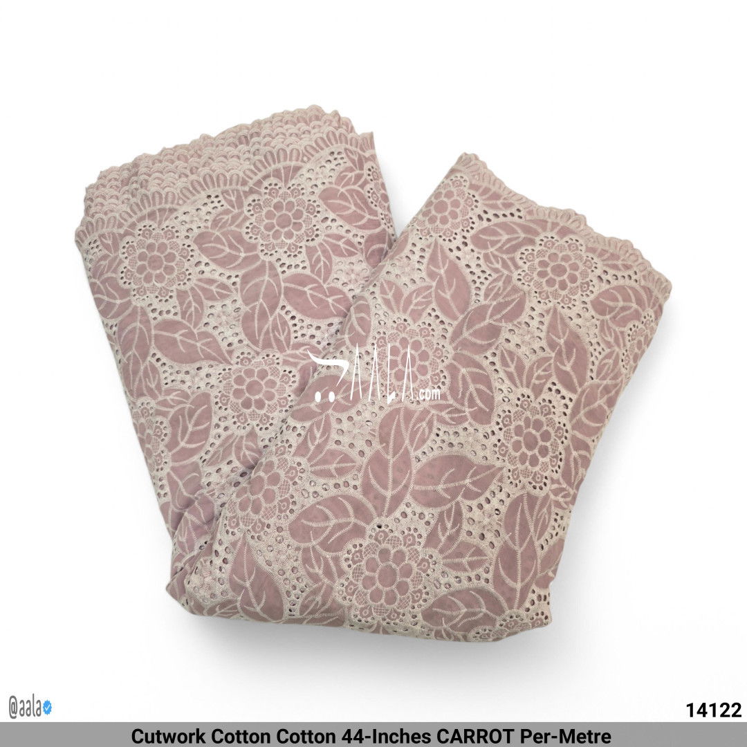 Cutwork Cotton Cotton 44-Inches CARROT Per-Metre #14122