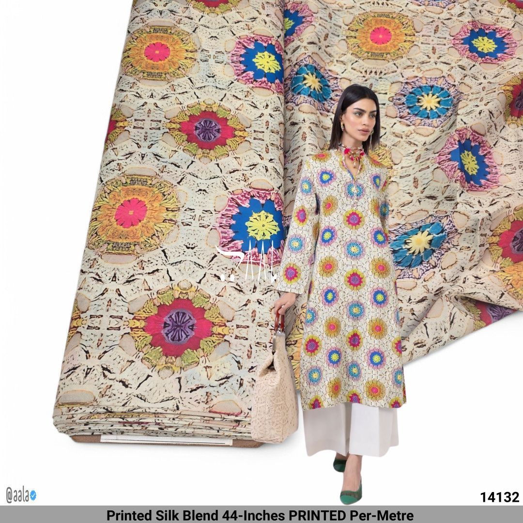 Printed Silk Blend 44-Inches PRINTED Per-Metre #14132