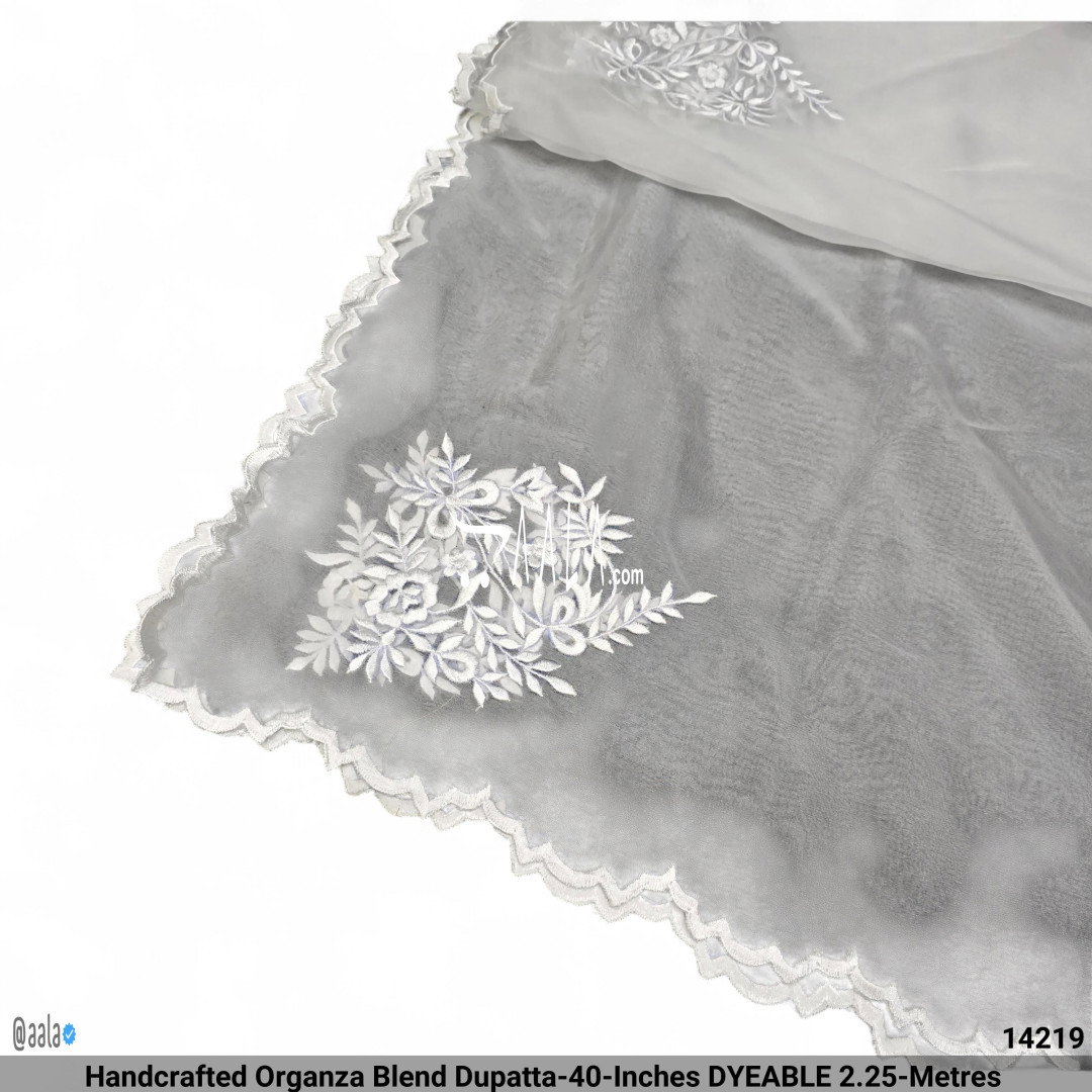Handcrafted Organza Blend Dupatta-40-Inches DYEABLE 2.25-Metres 