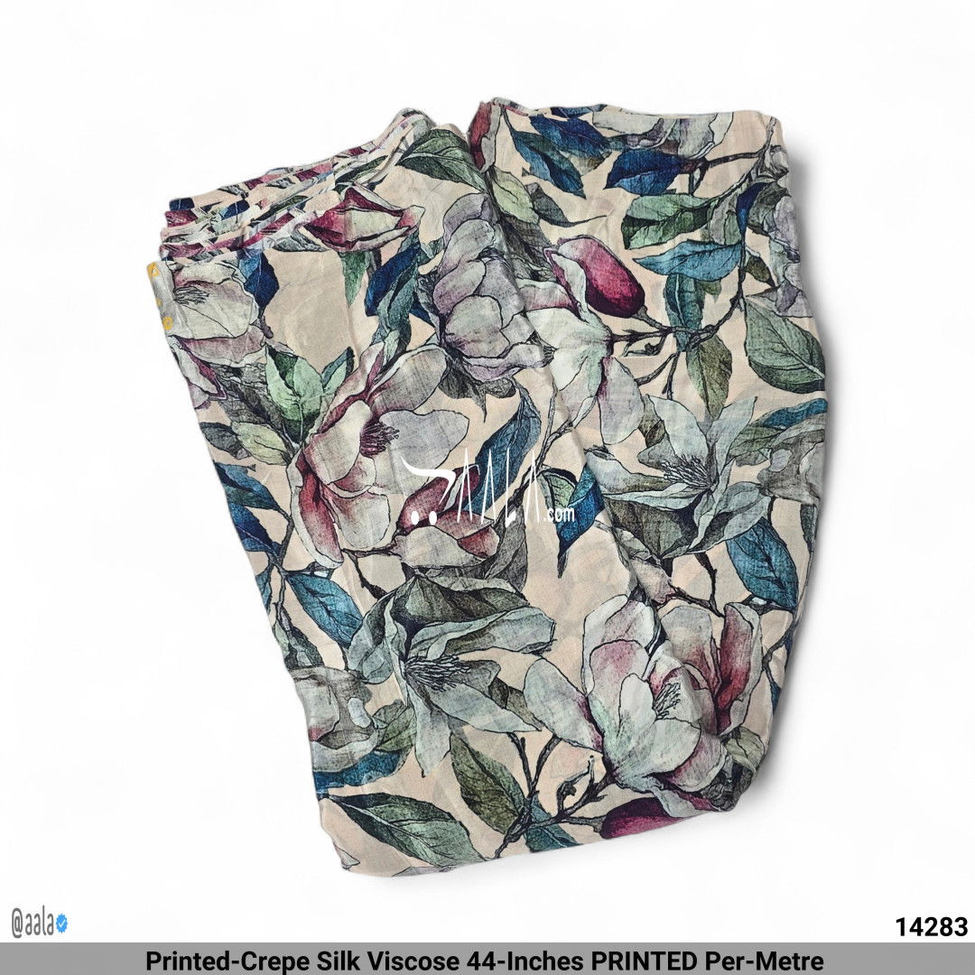 Printed-Crepe Silk Viscose 44-Inches PRINTED Per-Metre #14283