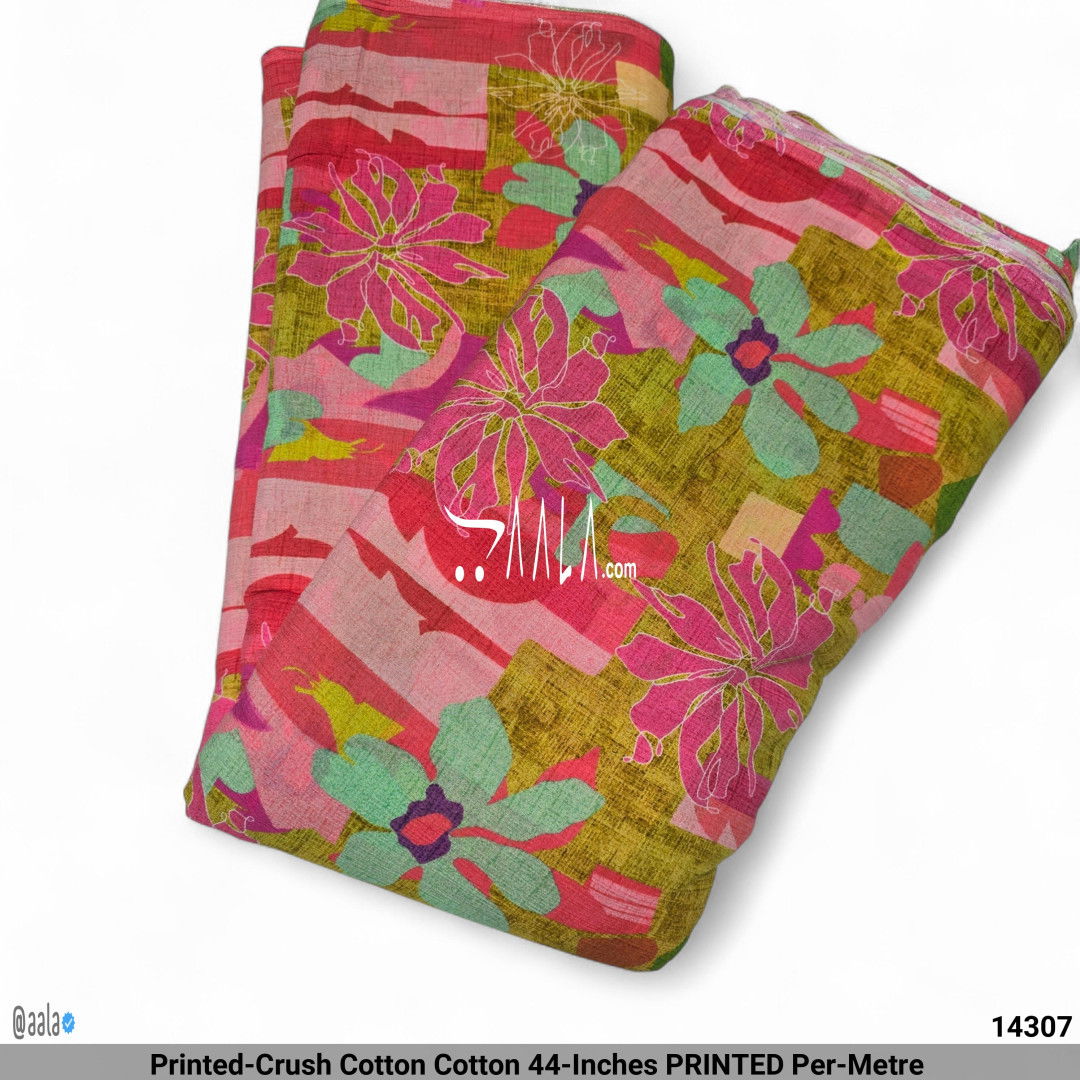 Printed-Crush Cotton Cotton 44-Inches PRINTED Per-Metre #14307
