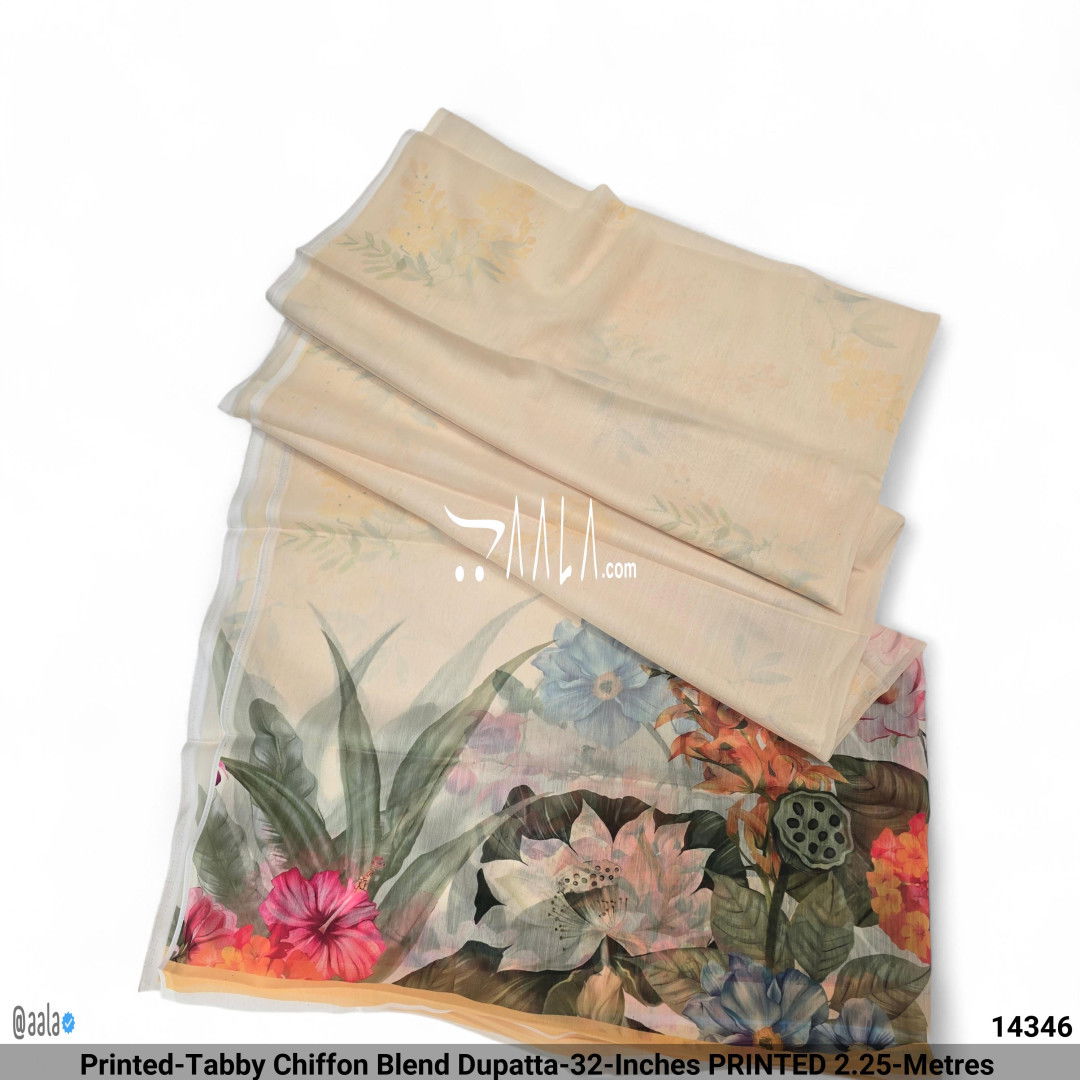 Printed-Tabby Chiffon Blend Dupatta-32-Inches PRINTED 2.25-Metres #14346