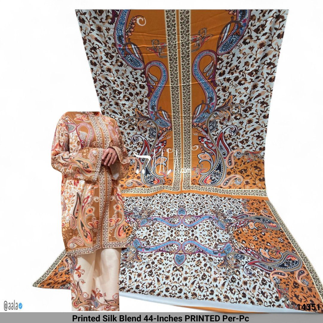 Printed Silk Blend 44-Inches PRINTED Per-Pc #14351