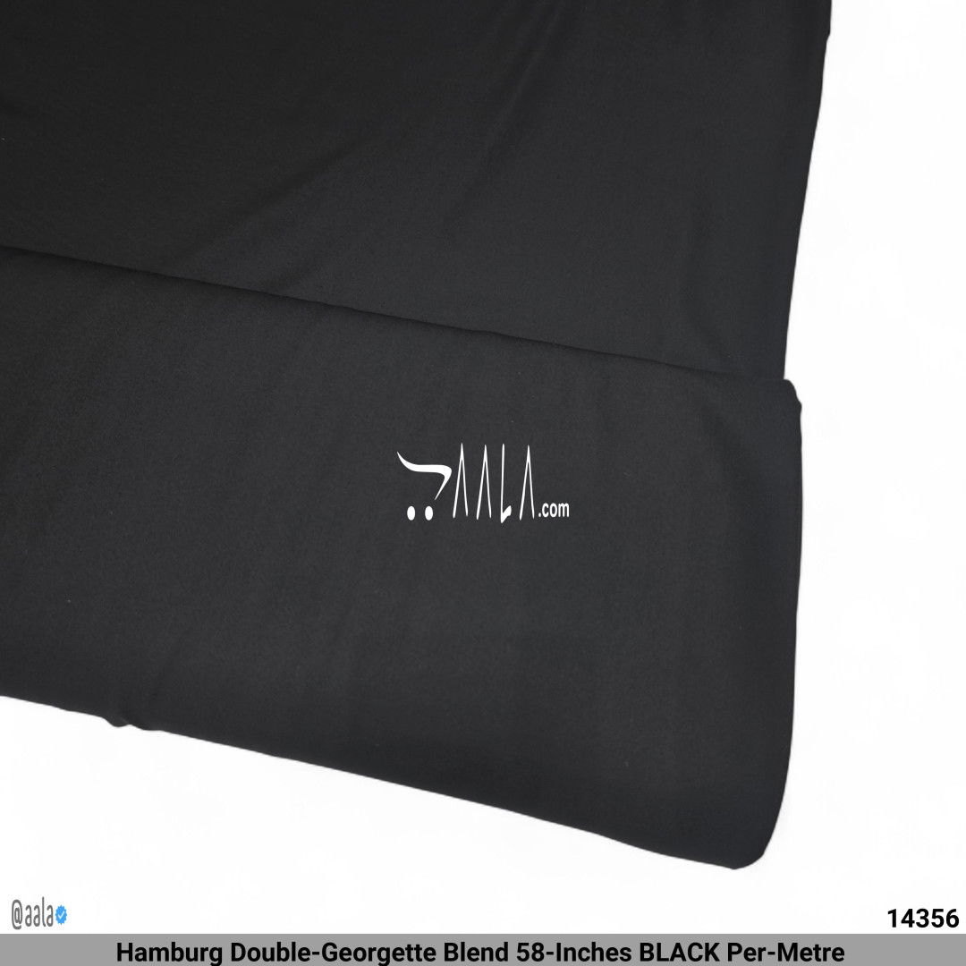 Hamburg Double-Georgette Blend 58-Inches BLACK Per-Metre #14356