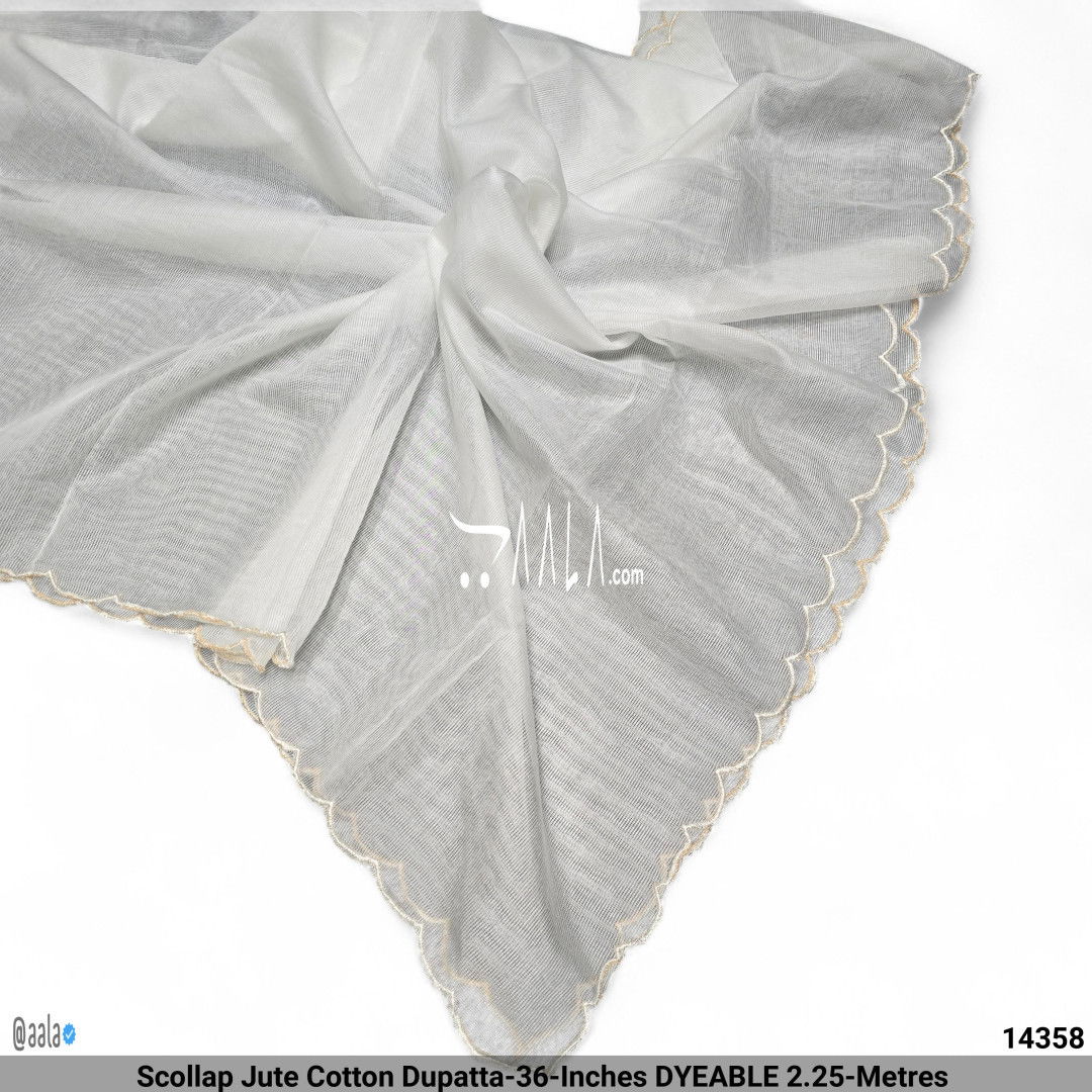 Scollap Jute Cotton Dupatta-36-Inches DYEABLE 2.25-Metres #14358