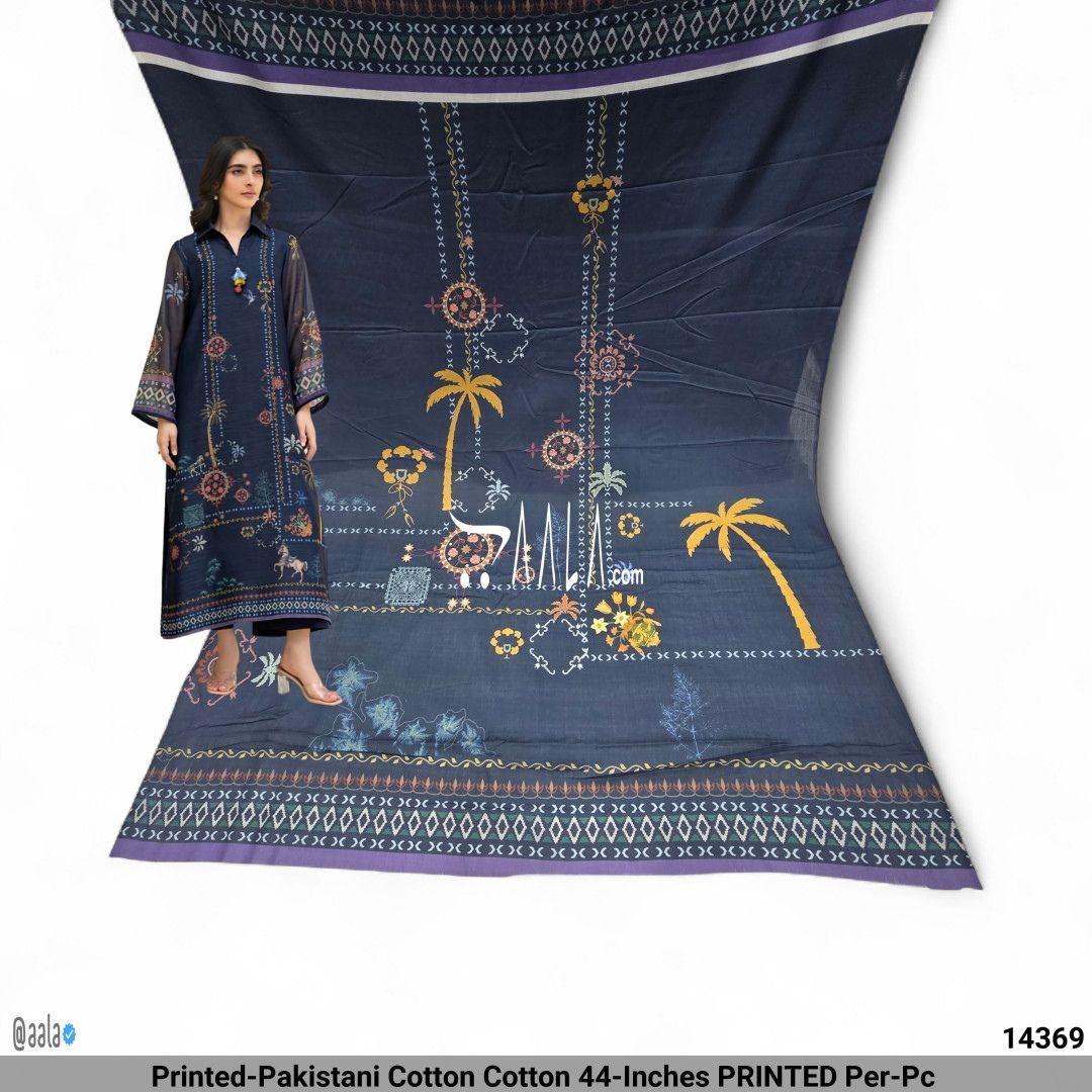 Printed-Pakistani Cotton Cotton 44-Inches PRINTED Per-Pc #14369