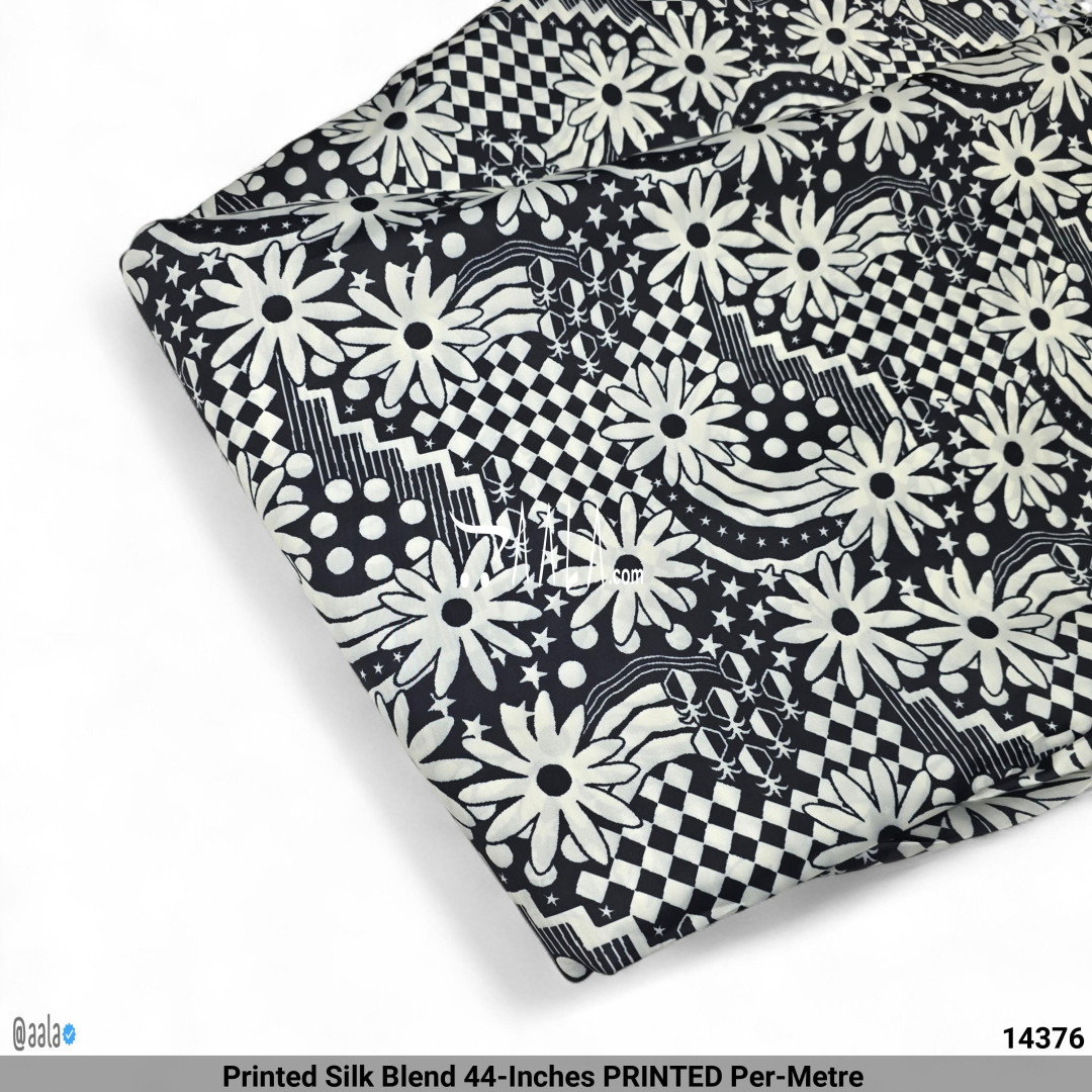 Printed Silk Blend 44-Inches PRINTED Per-Metre 