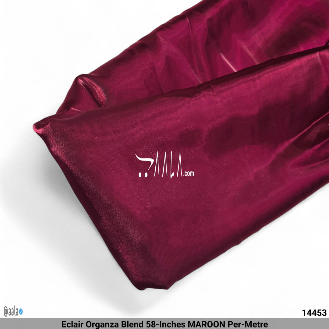 Eclair Organza Blend 58-Inches MAROON Per-Metre