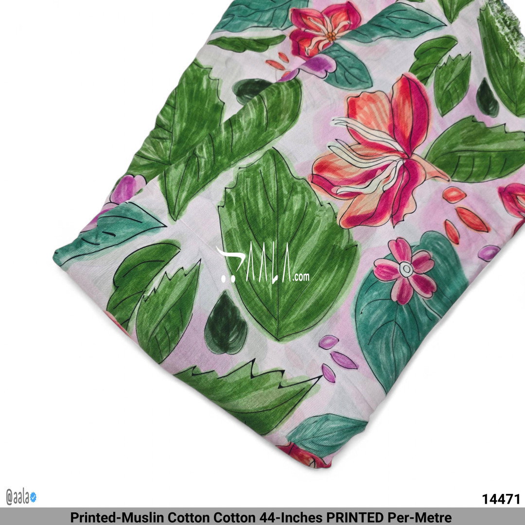 Printed-Muslin Cotton Cotton 44-Inches PRINTED Per-Metre 