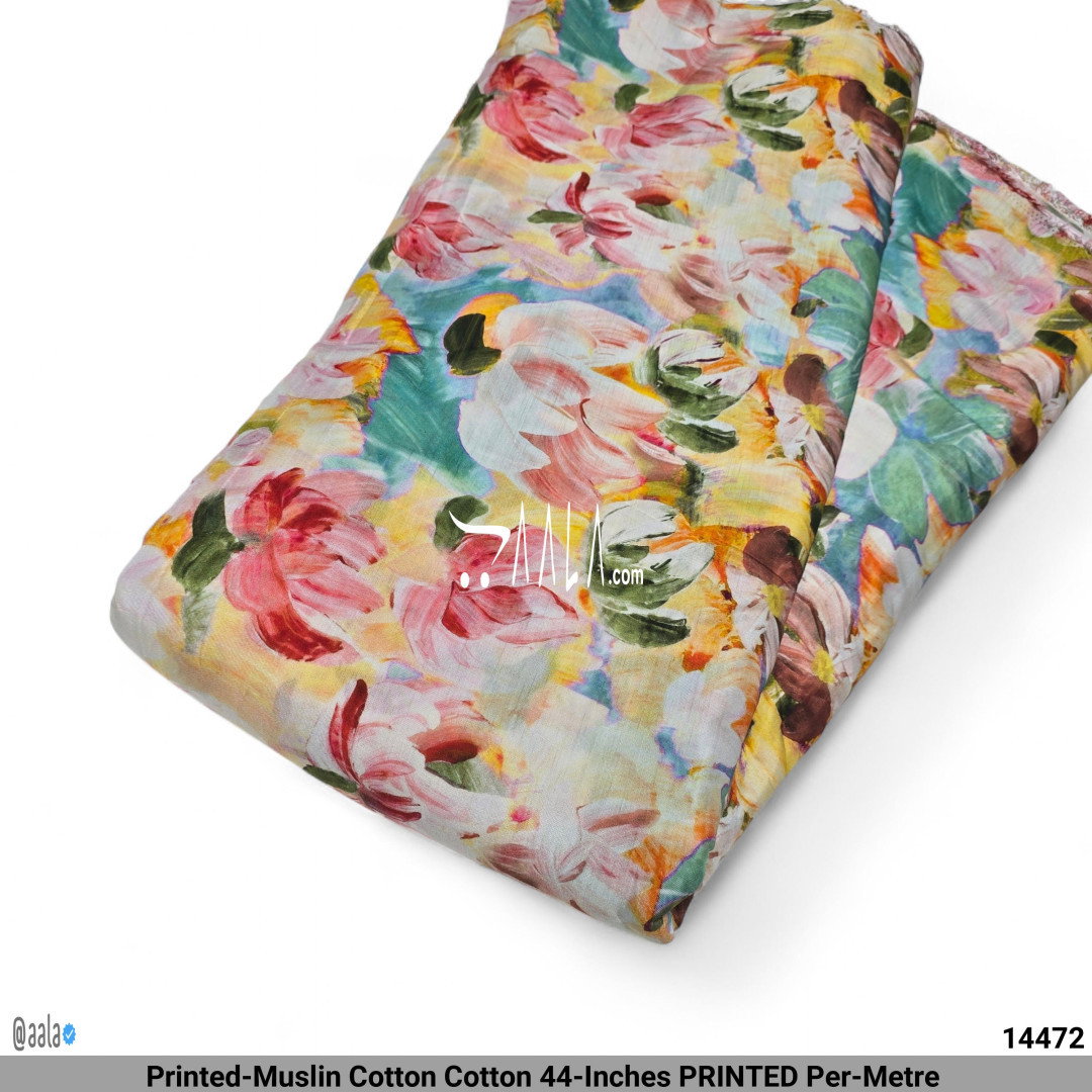 Printed-Muslin Cotton Cotton 44-Inches PRINTED Per-Metre 