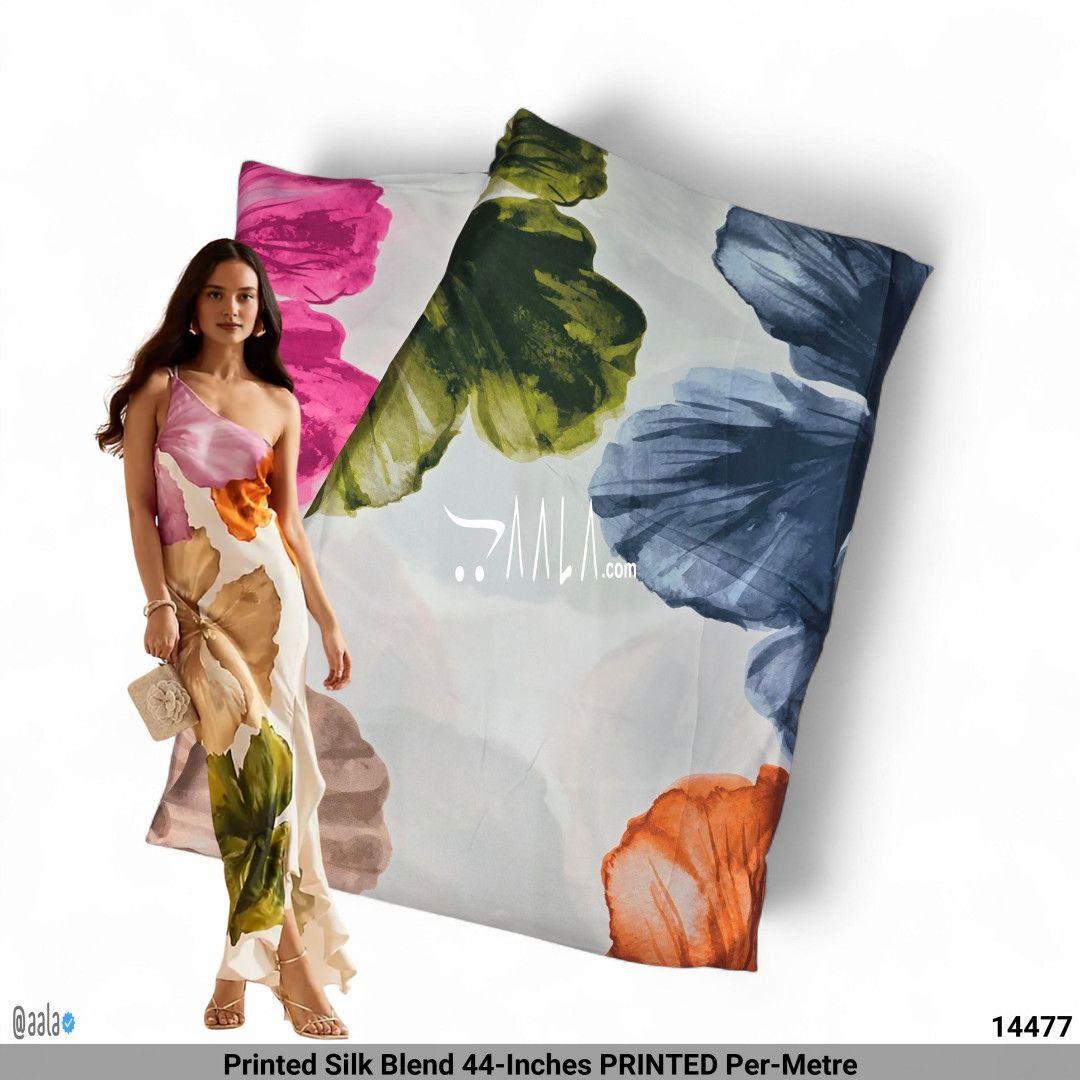 Printed Silk Blend 44-Inches PRINTED Per-Metre