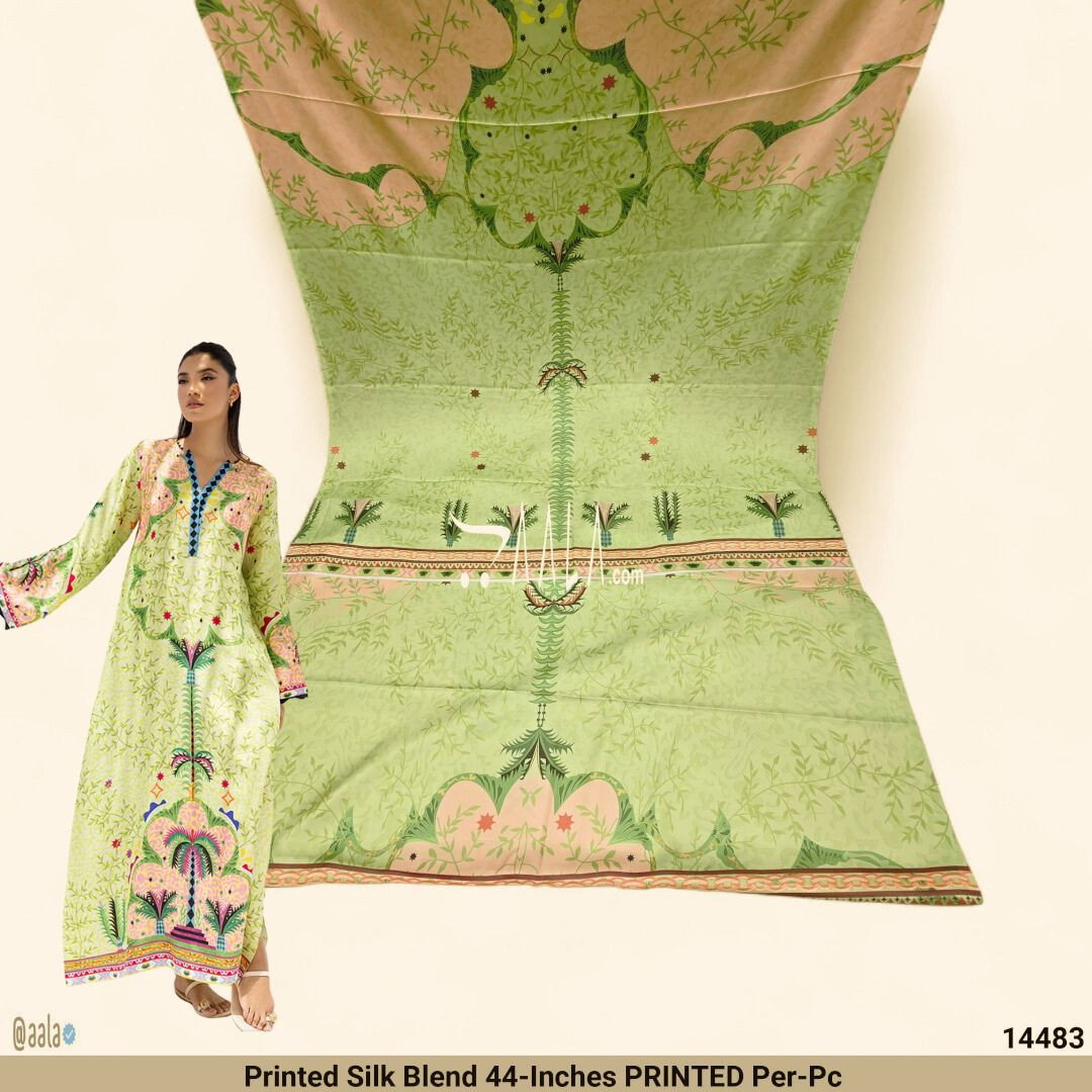 Printed Silk Blend 44-Inches PRINTED Per-Pc 