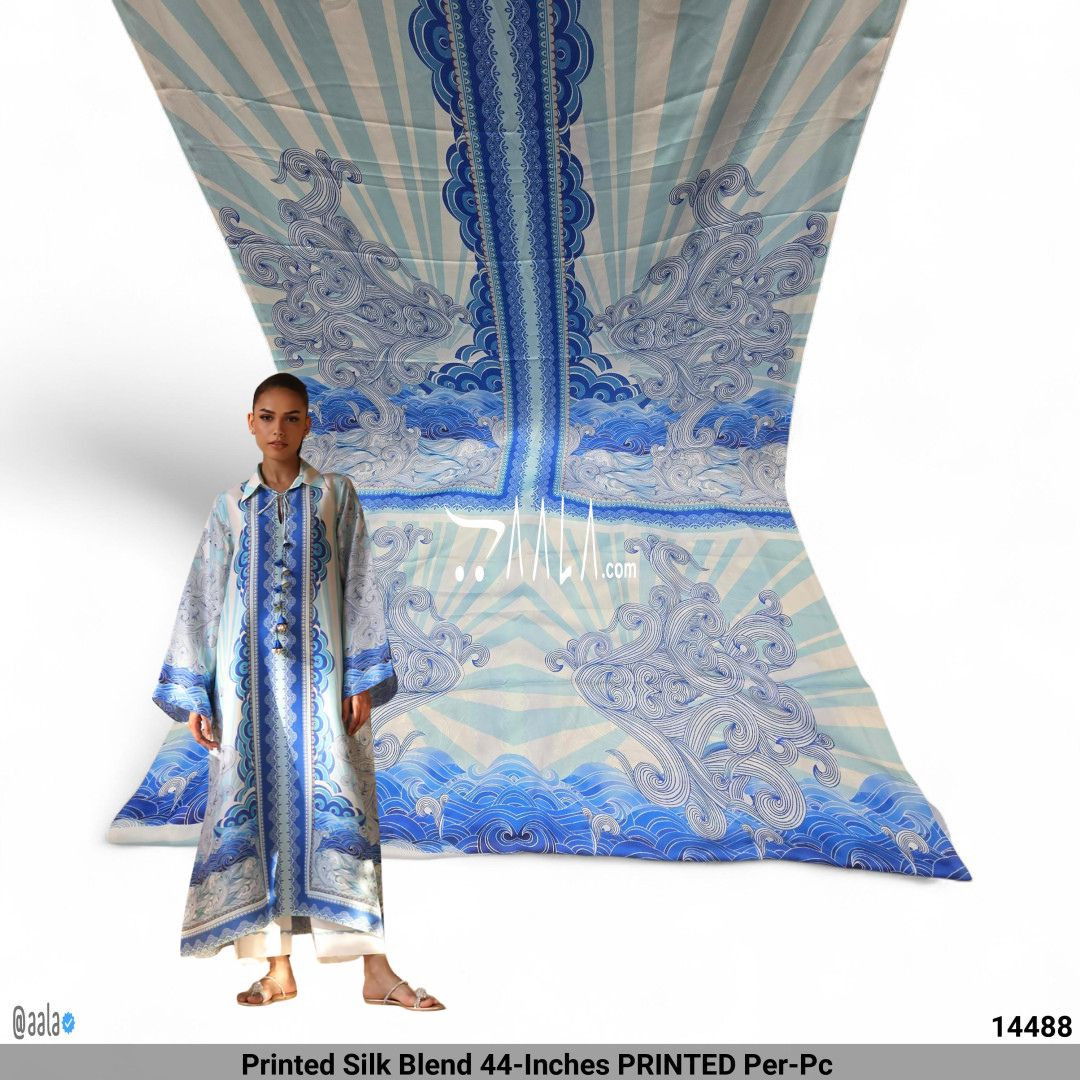 Printed Silk Blend 44-Inches PRINTED Per-Pc 