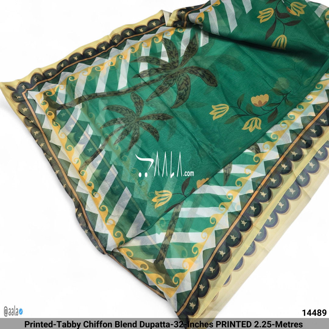 Printed-Tabby Chiffon Blend Dupatta-32-Inches PRINTED 2.25-Metres 