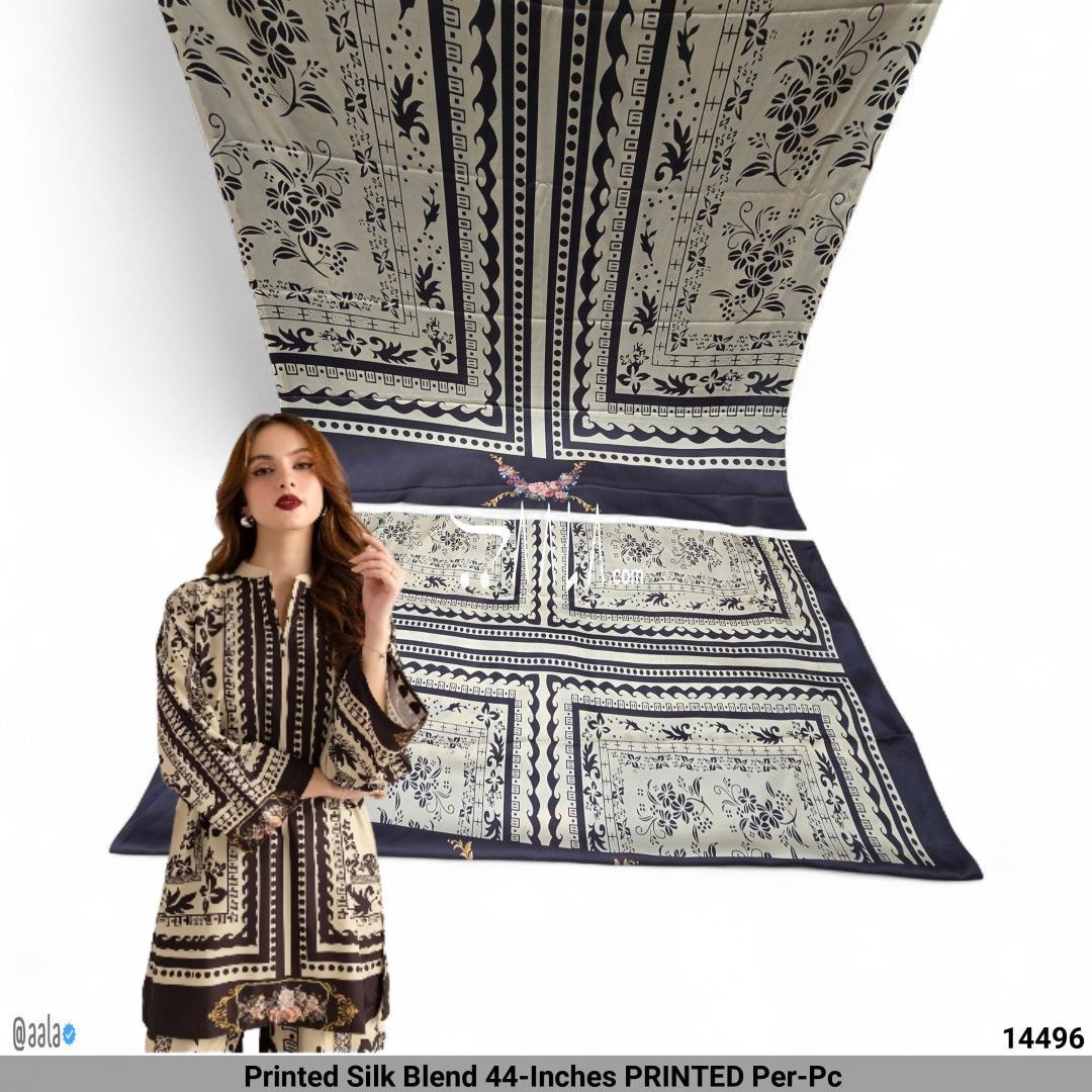 Printed Silk Blend 44-Inches PRINTED Per-Pc 