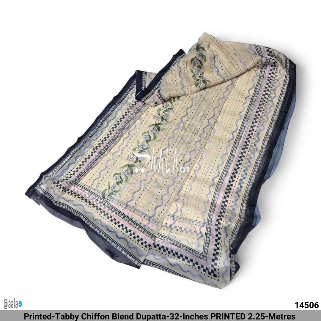 Printed-Tabby Chiffon Blend Dupatta-32-Inches PRINTED 2.25-Metres 