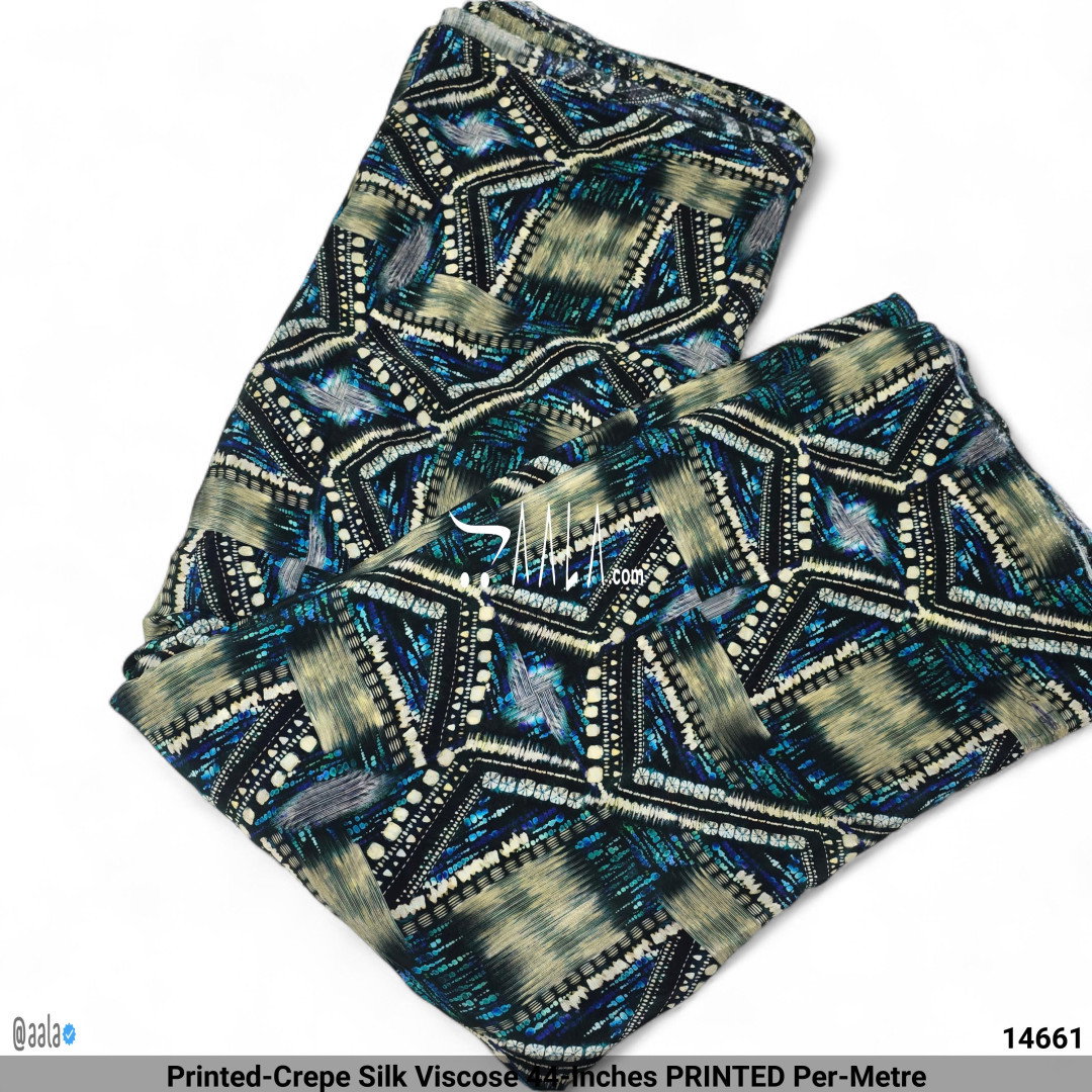 Printed-Crepe Silk Viscose 44-Inches PRINTED Per-Metre
