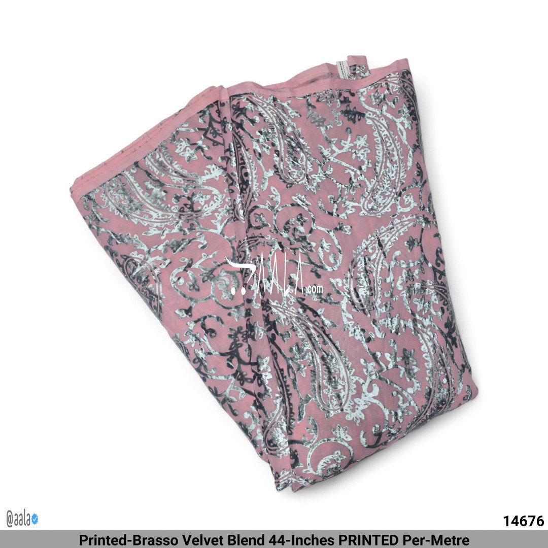 Printed-Brasso Velvet Blend 44-Inches PRINTED Per-Metre