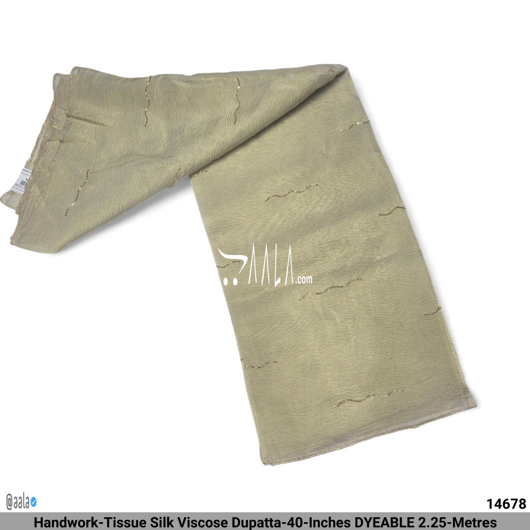 Handwork-Tissue Silk Viscose Dupatta-40-Inches DYEABLE 2.25-Metres