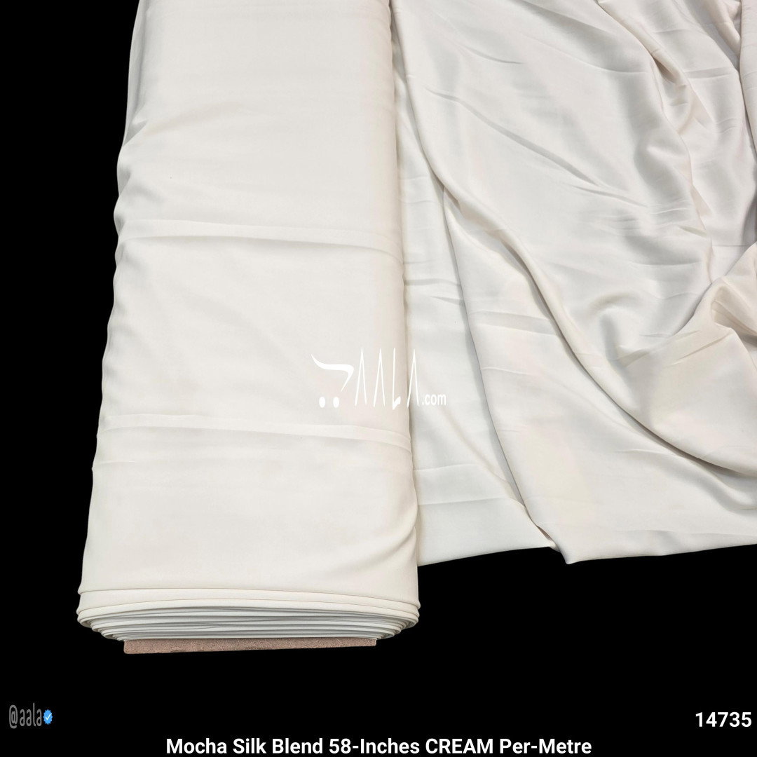Mocha Silk Blend 58-Inches CREAM Per-Metre