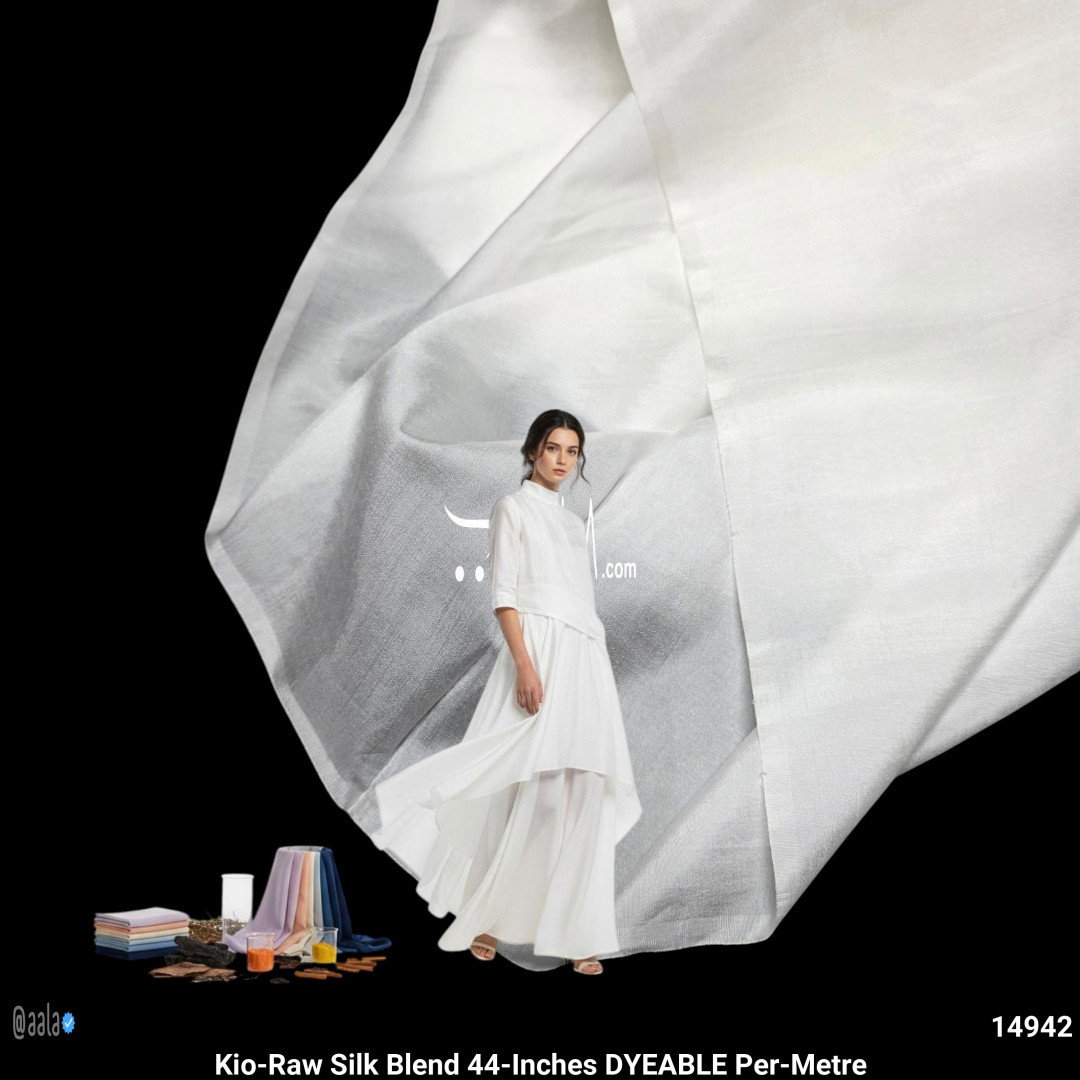 Kio-Raw Silk Blend 44-Inches DYEABLE Per-Metre