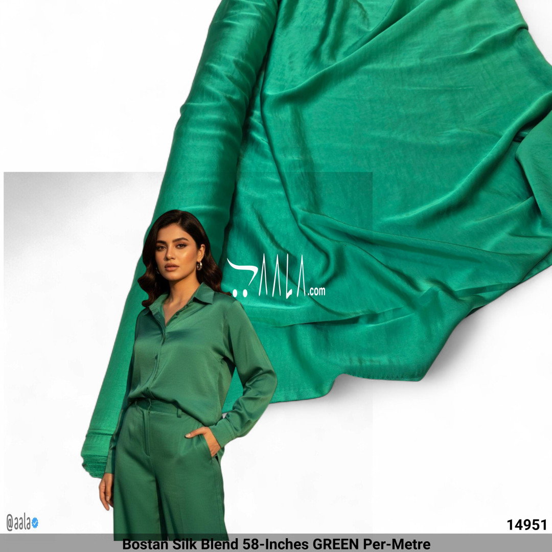 Bostan Silk Blend 58-Inches GREEN Per-Metre