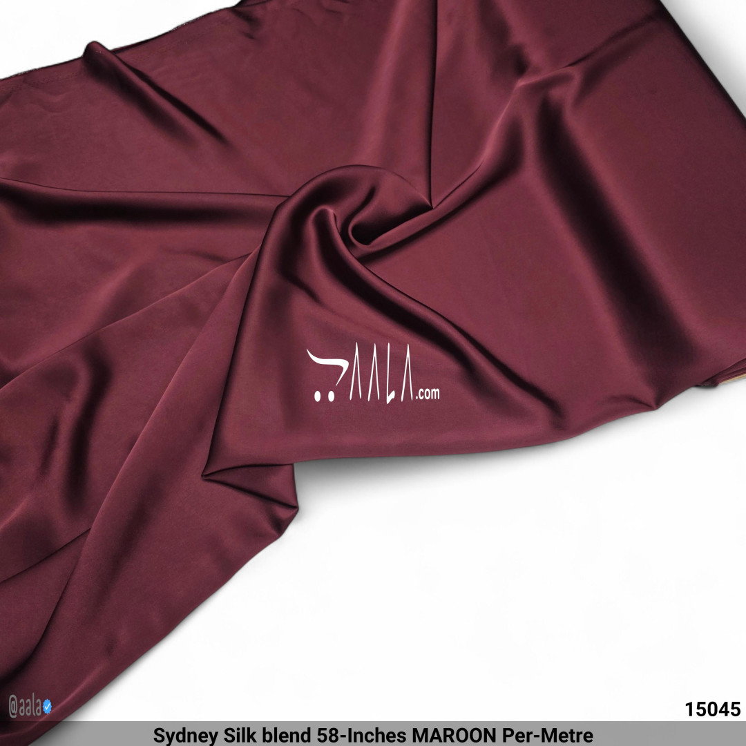 Sydney Silk blend 58-Inches MAROON Per-Metre