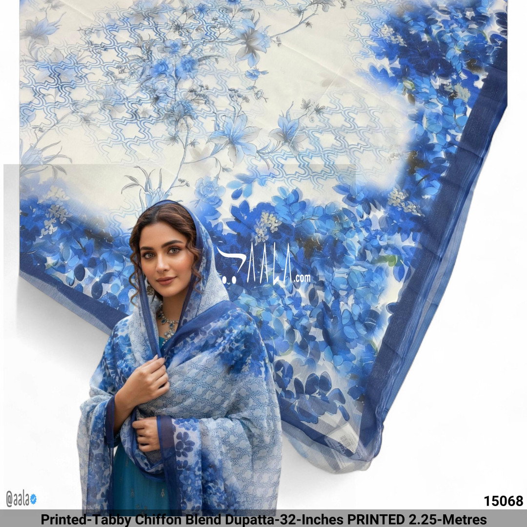 Printed-Tabby Chiffon Blend Dupatta-32-Inches PRINTED 2.25-Metres