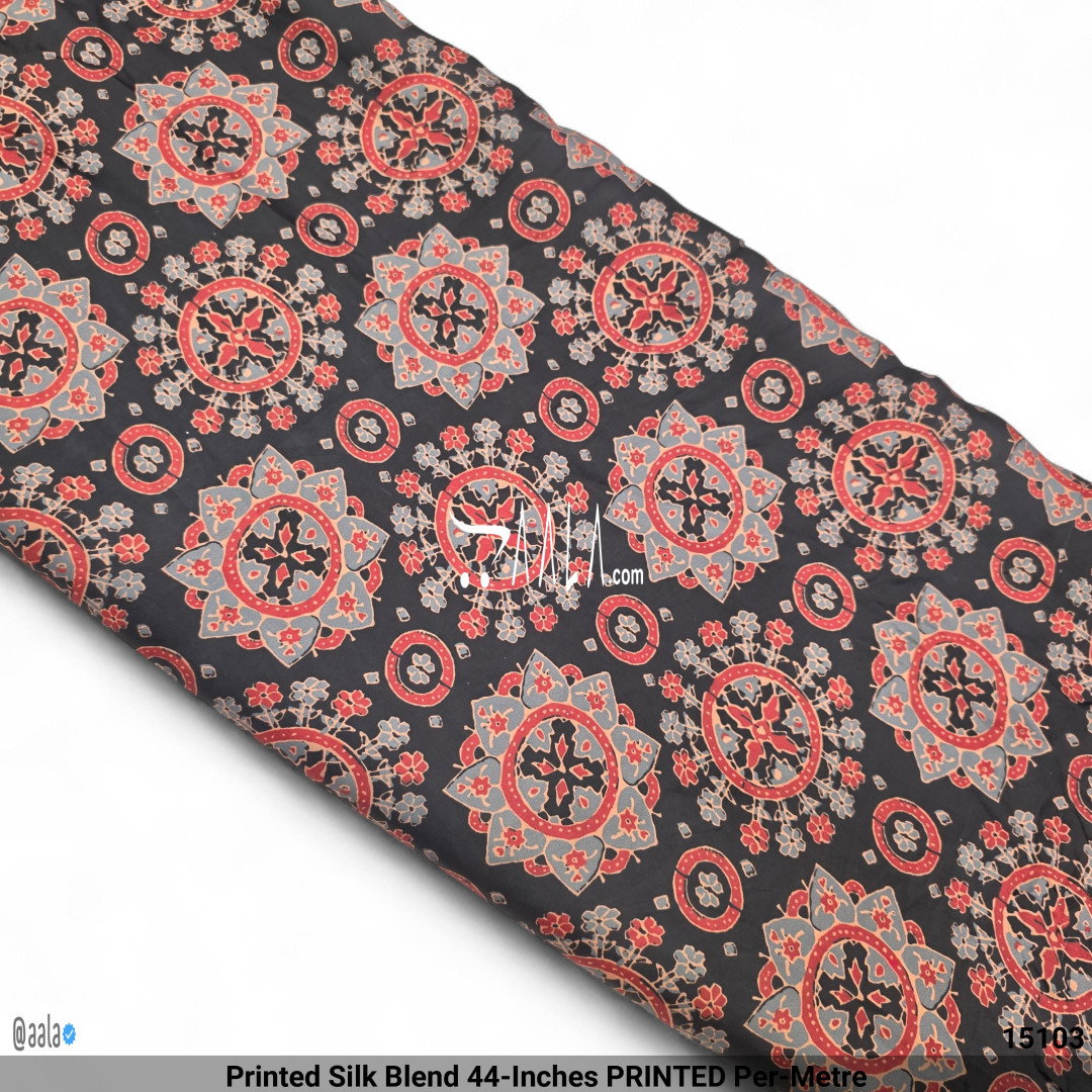 Printed Silk Blend 44-Inches PRINTED Per-Metre