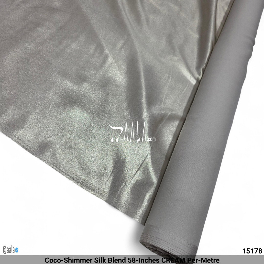 Coco-Shimmer Silk Blend 58-Inches CREAM Per-Metre