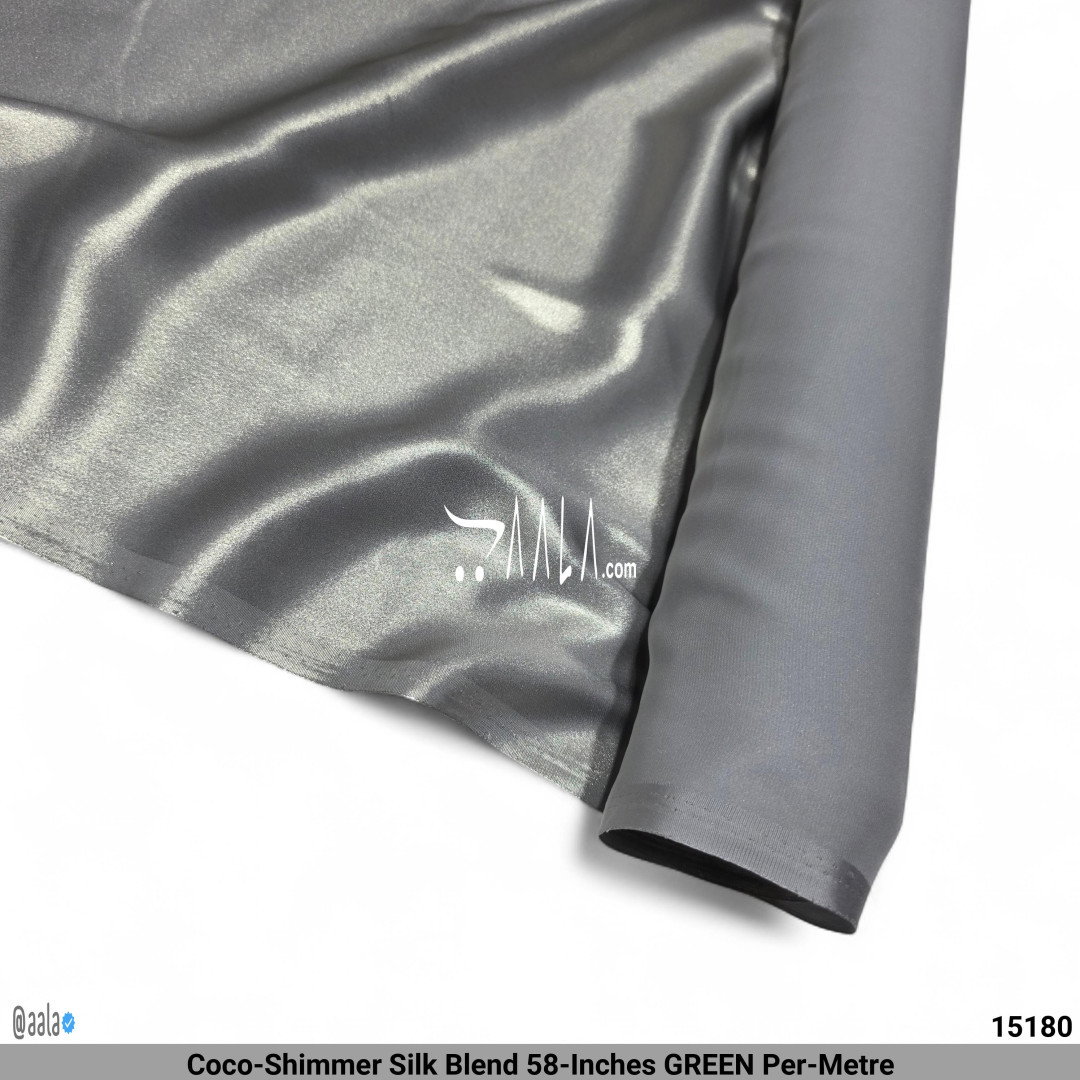 Coco-Shimmer Silk Blend 58-Inches GREEN Per-Metre
