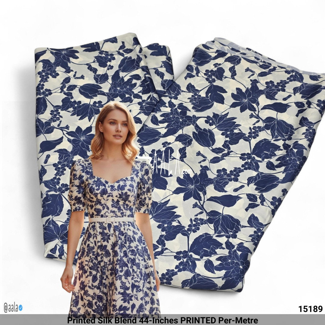 Printed Silk Blend 44-Inches PRINTED Per-Metre