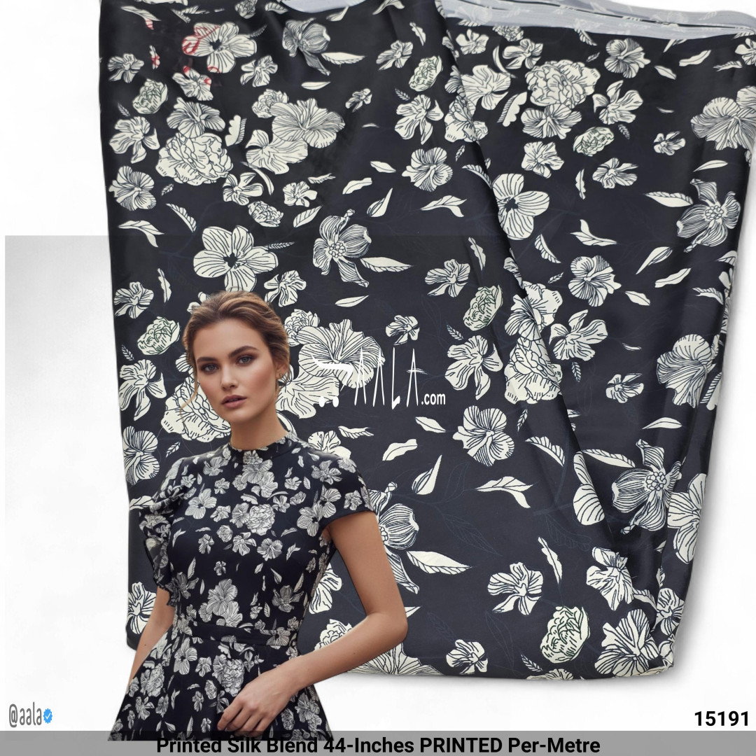 Printed Silk Blend 44-Inches PRINTED Per-Metre