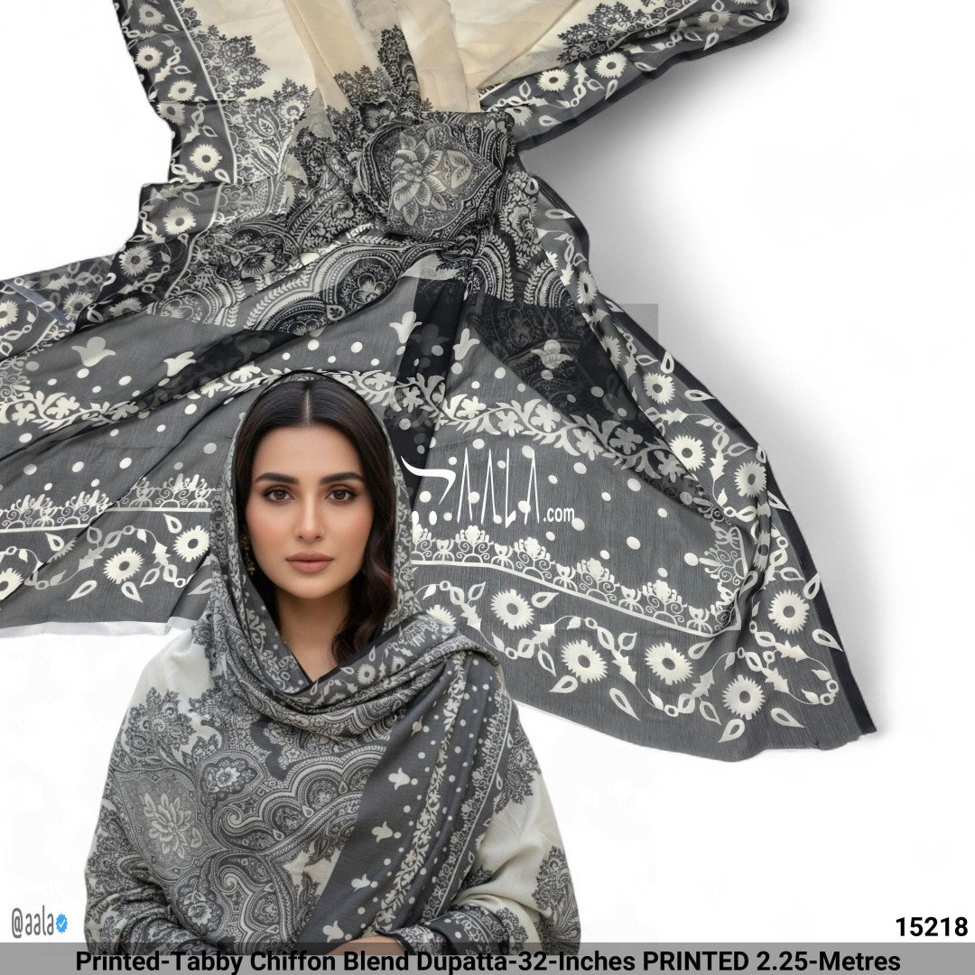 Printed-Tabby Chiffon Blend Dupatta-32-Inches PRINTED 2.25-Metres