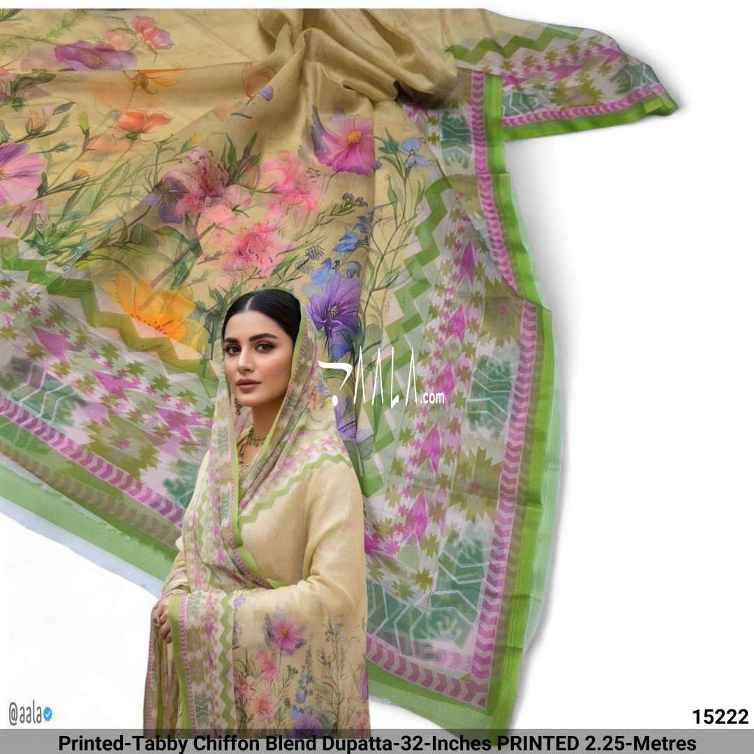 Printed-Tabby Chiffon Blend Dupatta-32-Inches PRINTED 2.25-Metres