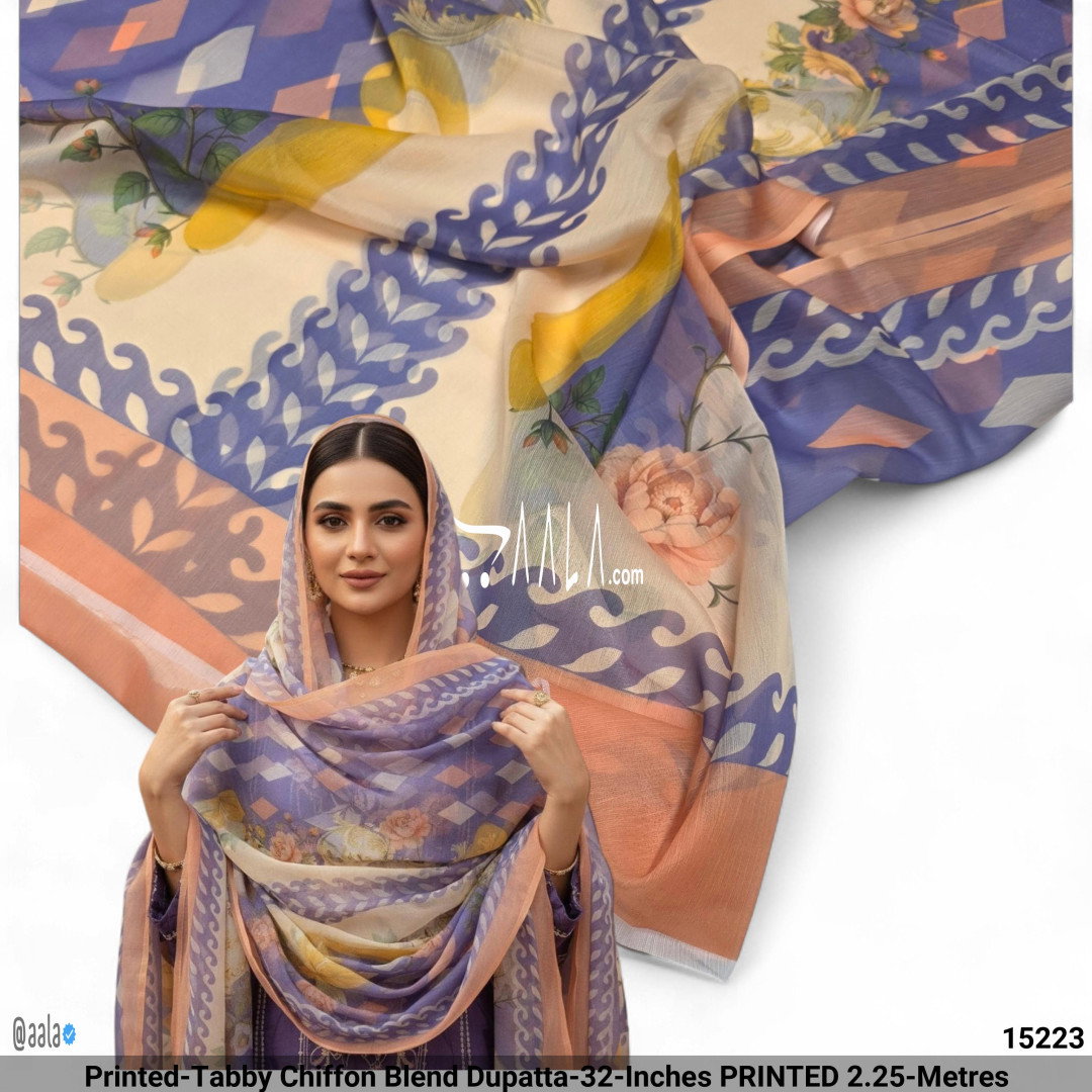 Printed-Tabby Chiffon Blend Dupatta-32-Inches PRINTED 2.25-Metres