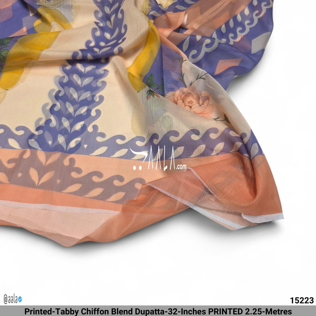 Printed-Tabby Chiffon Blend Dupatta-32-Inches PRINTED 2.25-Metres