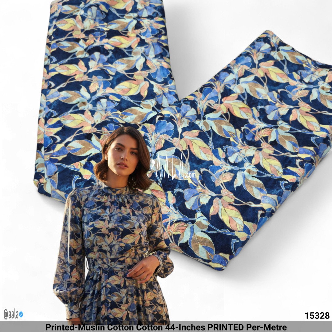 Printed-Muslin Cotton Cotton 44-Inches PRINTED Per-Metre