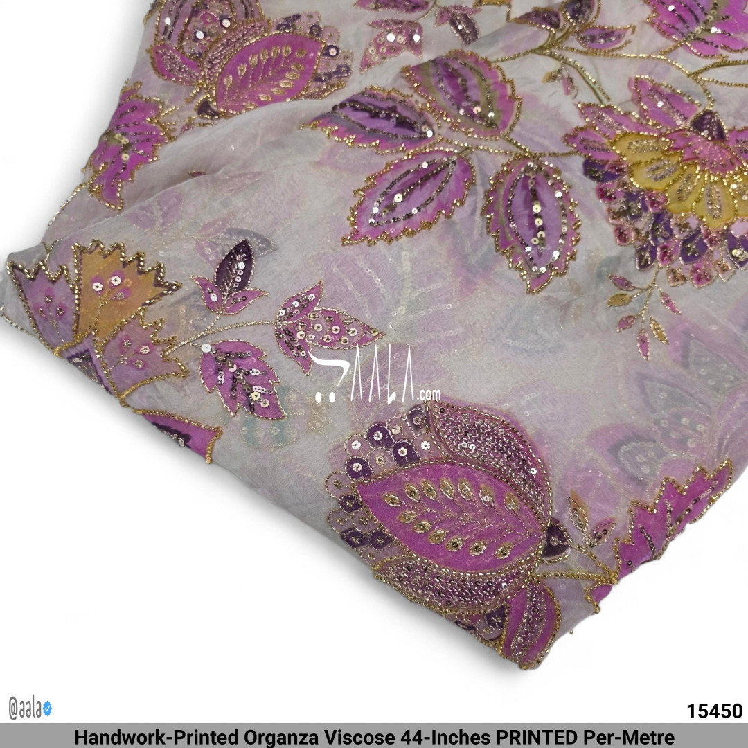 Handwork-Printed Organza Viscose 44-Inches PRINTED Per-Metre