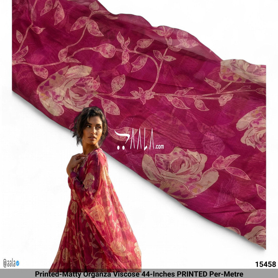 Printed-Matty Organza Viscose 44-Inches PRINTED Per-Metre