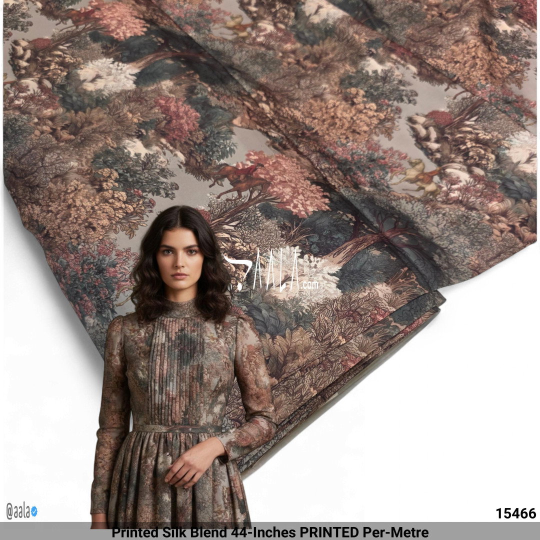 Printed Silk Blend 44-Inches PRINTED Per-Metre