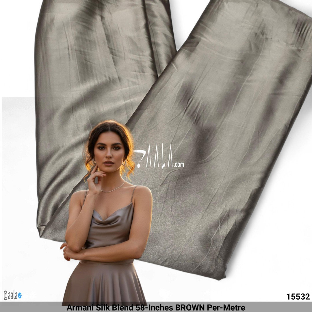 Armani Silk Blend 58-Inches BROWN Per-Metre