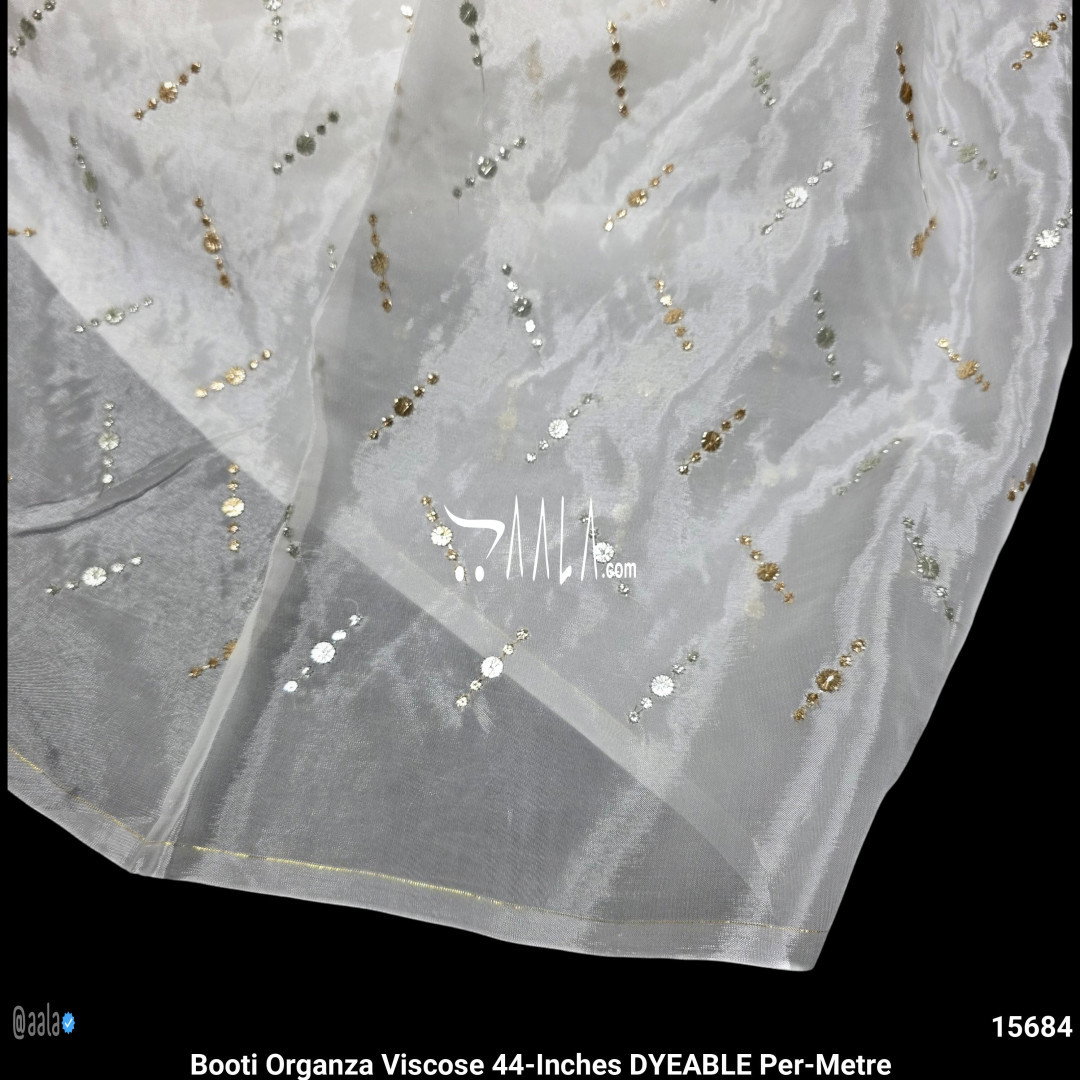 Booti Organza Viscose 44-Inches DYEABLE Per-Metre