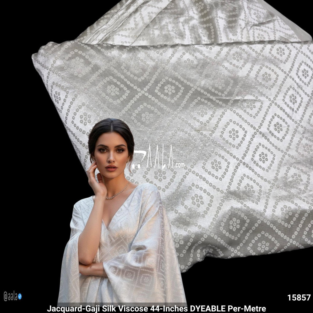 Jacquard-Gaji Silk Viscose 44-Inches DYEABLE Per-Metre