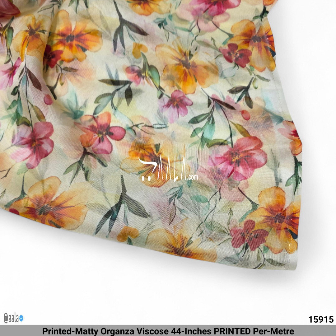 Printed-Matty Organza Viscose 44-Inches PRINTED Per-Metre