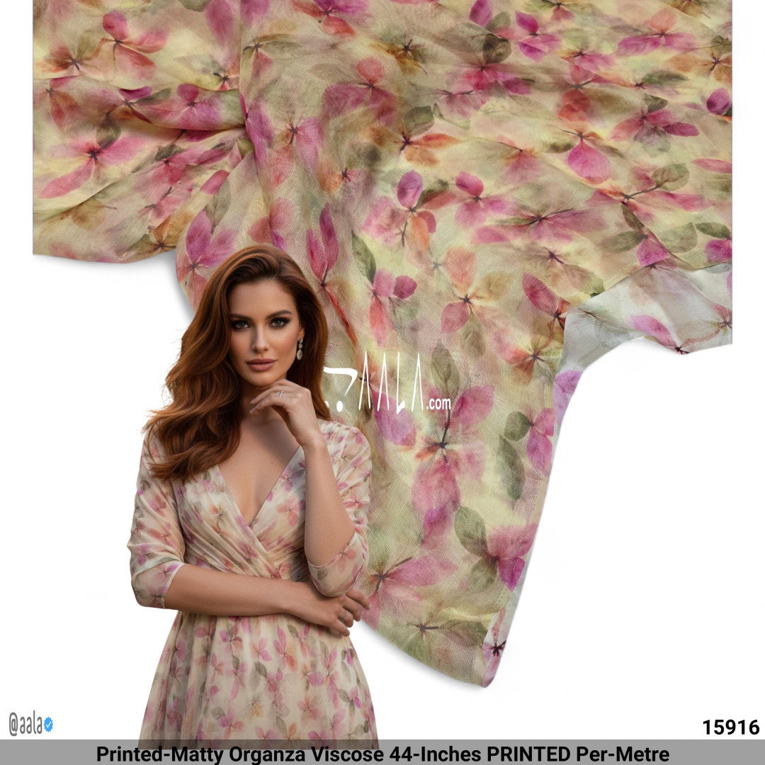 Printed-Matty Organza Viscose 44-Inches PRINTED Per-Metre