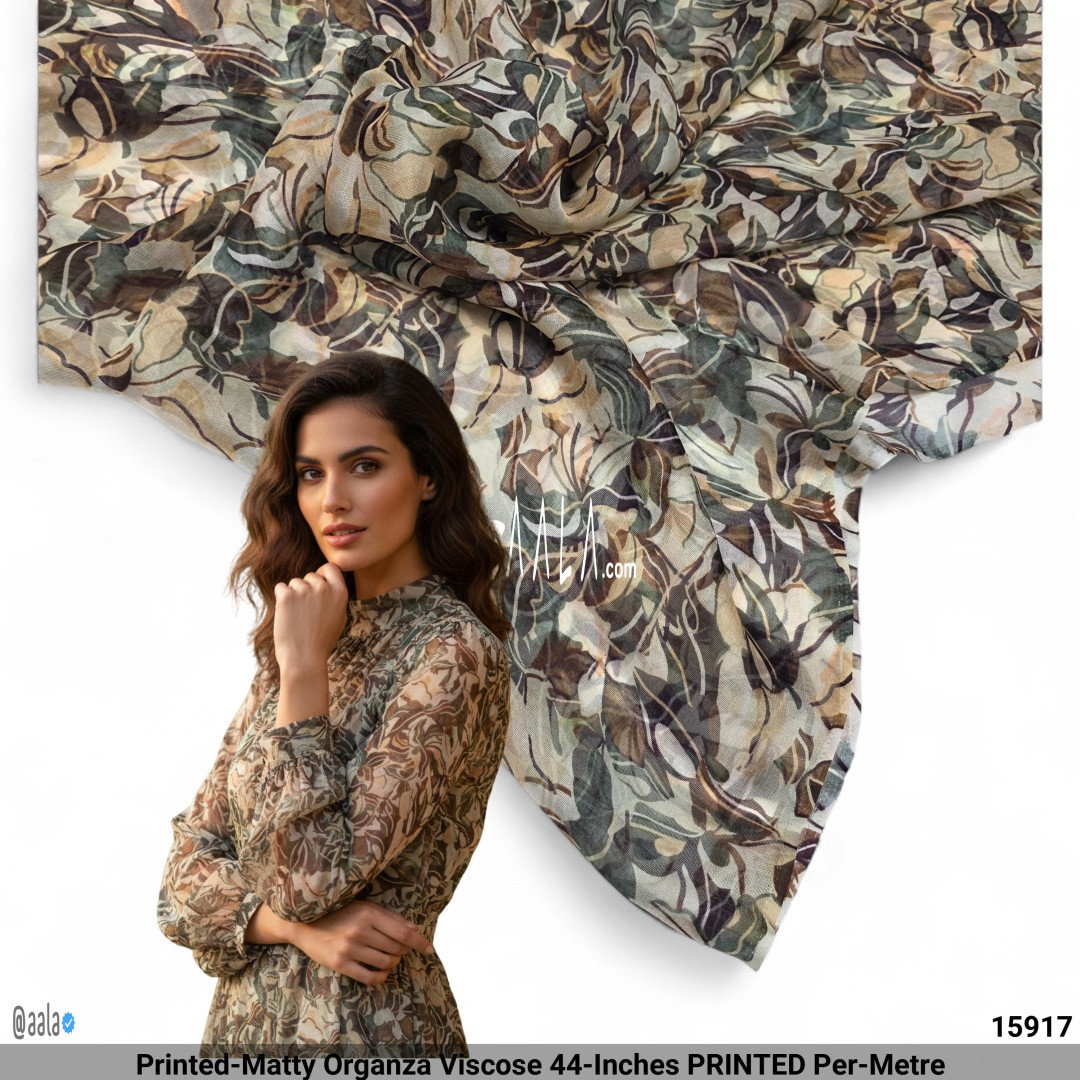 Printed-Matty Organza Viscose 44-Inches PRINTED Per-Metre
