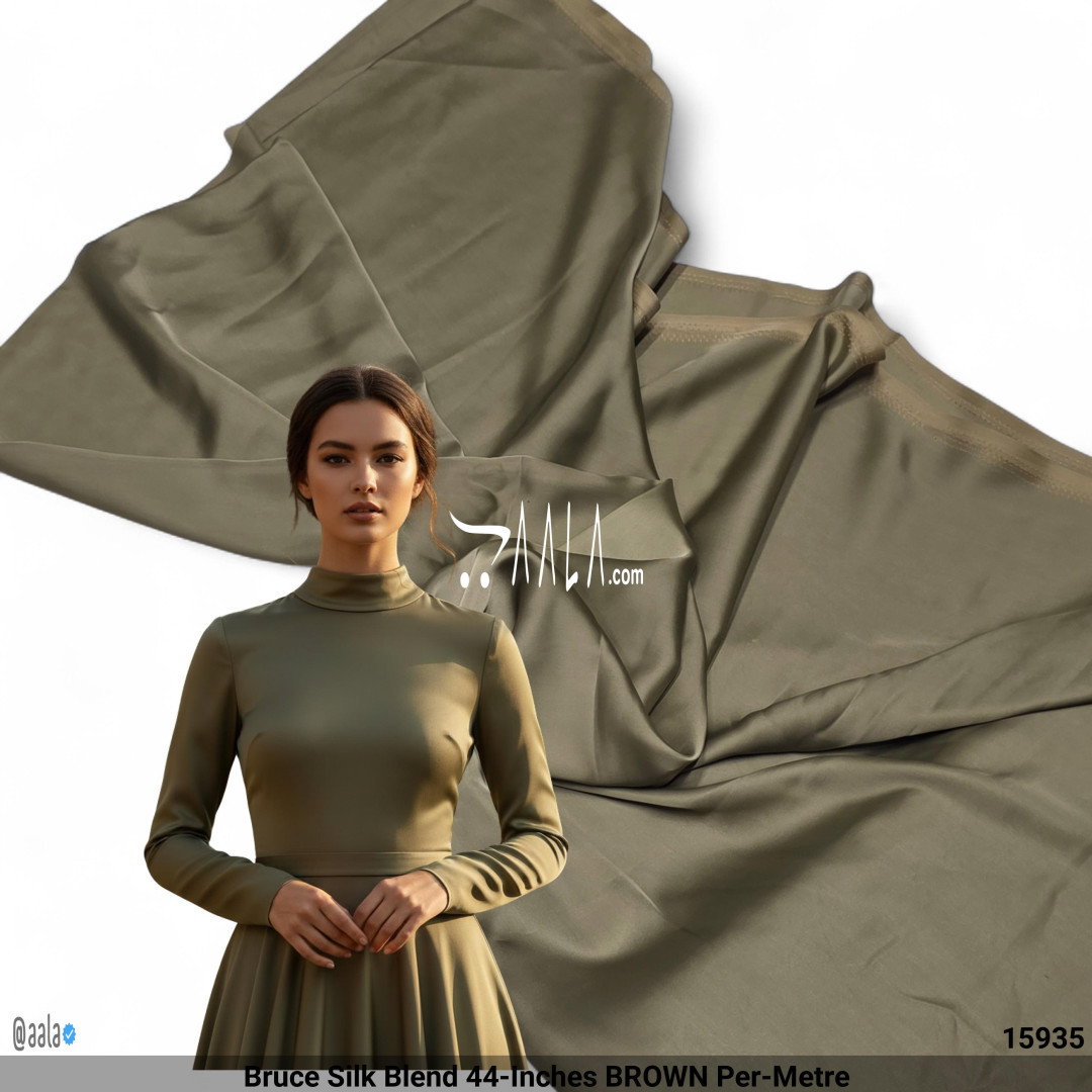 Bruce Silk Blend 44-Inches BROWN Per-Metre
